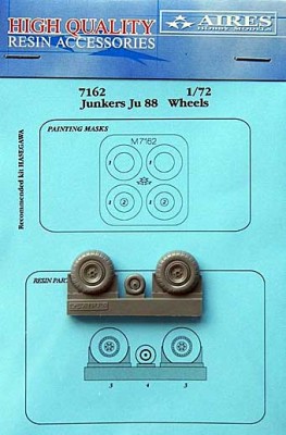 Aires 7162 Ju 88 wheels + paint mask 1/72