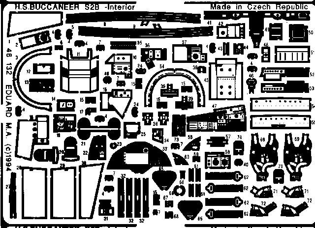 Eduard 48132 Bucaneer interior AIR