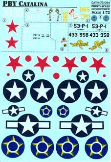 Print Scale 72-054 PBY Catalina The complete set 2 leaf 1/72