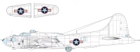 Eduard EX1054 Mask B-17F US nat. insignia w/ red outline 1/48