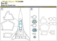 Metallic Details MDM4816 Sukhoi Su-33 Masks (designed to be used with Kinetic Model kits) 1/48