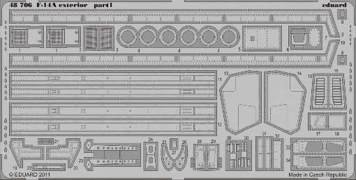 Eduard 48706 1/48 Фототравление F-14A exterior