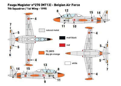 Miniwing Plastic MINI353 Fouga CM.170 MAGISTER / Belgian Air Force, 1 plastic kit, 1 decal version, BAGGED 1/144