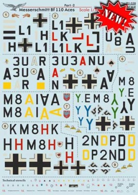 Print Scale 72-228 Messerschmitt Bf 110 Aces Part-2 1/72