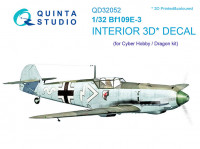 Quinta studio QD32052 Bf 109E-3 (для модели Cyber-hobby/Dragon) 3D Декаль интерьера кабины 1/32