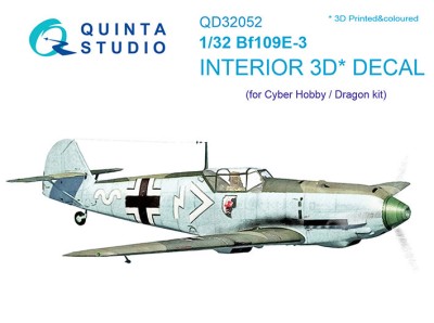 Quinta studio QD32052 Bf 109E-3 (для модели Cyber-hobby/Dragon) 1/32