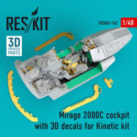 Reskit U48142 Mirage 2000C cockpit w/ 3D decals (KIN) 1/48