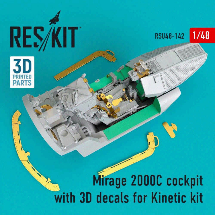 Reskit RSU48-142 Mirage 2000C cockpit w/ 3D decals (KIN) 1/48