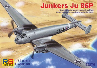 Rs Model 92276 Junkers Ju 86P (4x Luftwafe &amp; RAF camo) 1/72