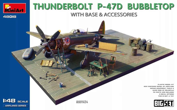 Miniart 48018 P-47D Bubbletop w/ Base&Accessories (BIG SET) 1/48