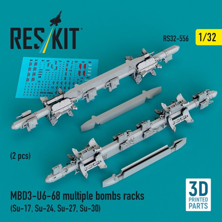 Reskit 32556 MBD3-U6-68 multiple bombs racks (2 pcs.) 1/32