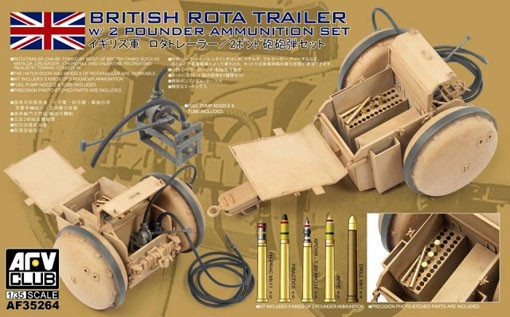 AFV Club AF35264 British ROTA Trailer with 2 Pounder Ammunition Set 1/35