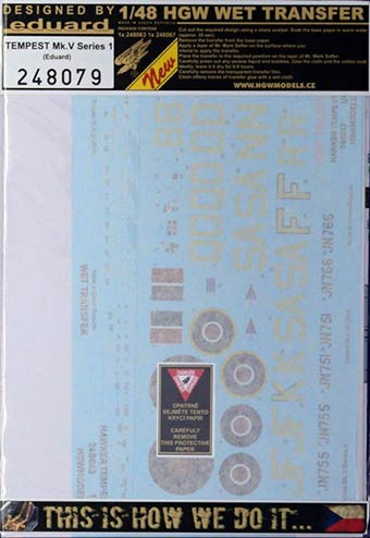 HGW 248079 Decals & Stencils Tempest MK.V Series 1 (EDU) 1/48