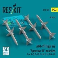 Reskit 32457 AIM-7F High Vis 'Sparrow III' missiles (4 pcs 1/32