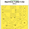 Art Scale 200-M32025 Heinkel He-219A-7 UHU canopy frame paint masks (outside only) express masks 1/32