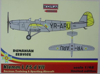Kora Model 4821 Klemm L 25 d VII (in Romanian Service) 1/48