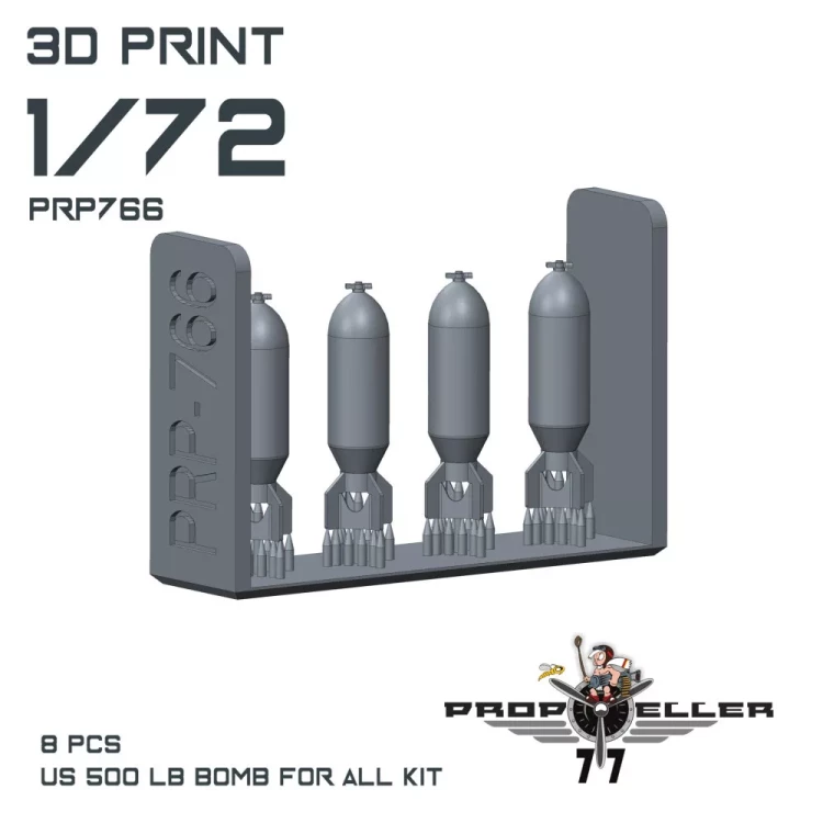 77 Propeller 77PRP766 US 500 lb bomb (8 pcs.) 1/72