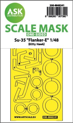 Art Scale 200-M48241 Sukhoi Su-35 Flanker-E wheels and canopy frame paint mask (inside and outside) 1/48