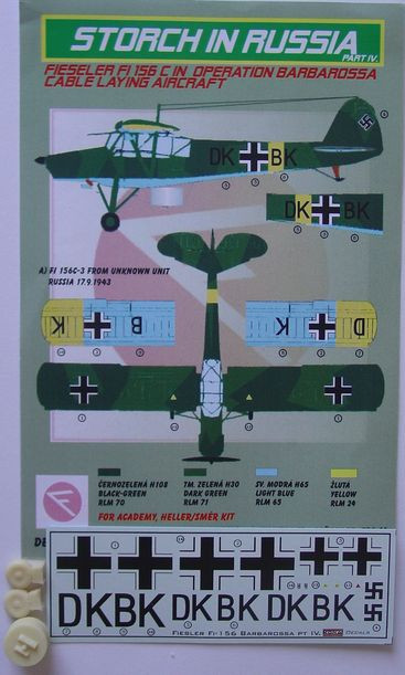 Kora Model DEC72158 Fiesler Fi-156C in Russia - Part IV. декали декали 1/72