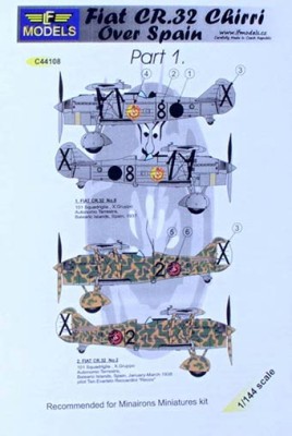Lf Model C44108 Decals Fiat CR.32 Chirri Over Spain 1/144