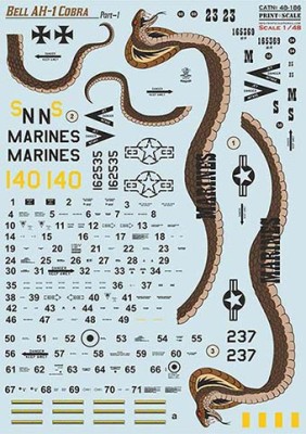 Print Scale 48-186 Bell AH-1 Cobra - part 1 (wet decals) 1/48