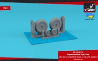 Armory ARAW48418 Supermarine Spitfire wheels with weighted tyres of smooth pattern & covered hubs 3D-Printed set" 1/48