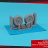 Armory ARAW48418 Supermarine Spitfire wheels with weighted tyres of smooth pattern & covered hubs 3D-Printed set" 1/48