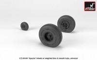 Armory ARAW72335 Boeing/Hughes AH-64 Apache wheels with weighted tires/tyres, smooth hubs 1/72