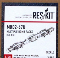 Reskit RS48-0158 MBD2-67U Multiple Bomb Racks (2 pcs.) 1/48