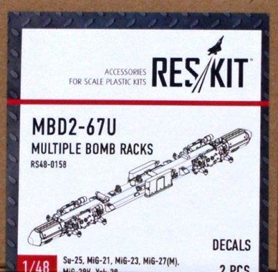 Reskit RS48-0158 MBD2-67U Multiple Bomb Racks (2 pcs.) 1/48