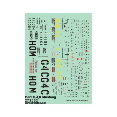 HGW 272002 STENCILS P-51 D,J,K Mustang 1/72
