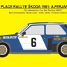 Reji Model JM412 R5 Turbo Rallye Skoda 1981/1982 A.Ferjancz 1/24