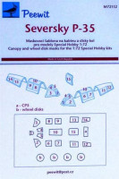 Peewit PW-M72112 1/72 Canopy mask Seversky P-35 (SP.HOBBY)