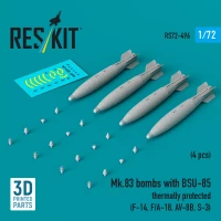 Reskit 72496 Mk.83 bombs w/ BSU-85 thermally prot. (4 pcs) 1/72