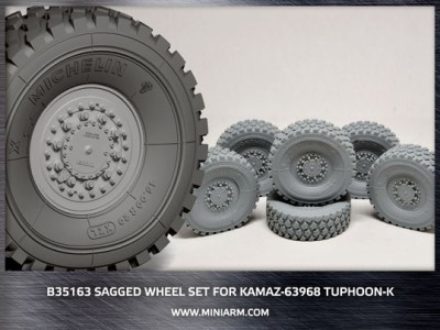 Miniarm 35208 Колеса с просадкой КамАЗ-63968 Тайфун-К, 6 шт 1/35