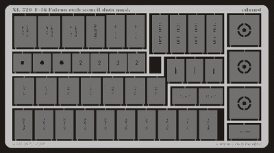 Eduard XL520 F-16 etch stencil data mask