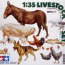 Tamiya 35128 Фигурки животных (гуси, куры, свиньи, собака, осел и кролики) 18 фигур 1/35