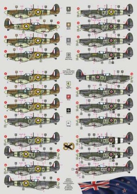 Dk Decals 72034 No.485 Sqn. Presentation Spitfires (22x camo) 1/72