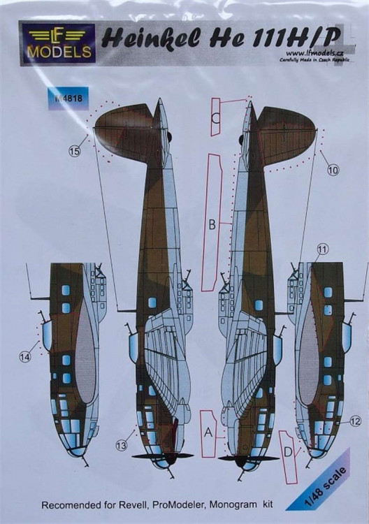 LF Model M4818 Mask Heinkel He 111H/P (REV/MONO/PROMOD) 1/48