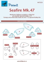 Peewit M72323 Canopy mask Seafire Mk.47 (SP.HOBBY) 1/72
