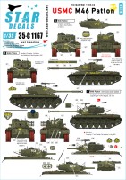 Star Decals 35-C1167 USMC M46 Patton - Korean War 1950-53. M46 Patton 1st Marine Tank Battalion 1/35