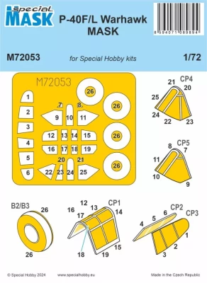 Special Hobby M72053 Mask for P-40F/L Warhawk (SP.HOBBY) 1/72