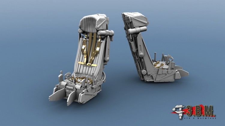 ЭВМ RS48070 Су-17 М4 (Hobby Boss) катапультное кресло К-36ДМ-1 (подвесная система из ФТД) 1/48