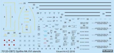 Eduard D72011 Spitfire Mk.XVI Bubbletop stencils 1:72
