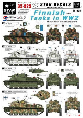 Star Decals STAR35925 Finnish Tanks in WWII #2. Medium tank Soviet T-28 1/35