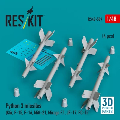 Reskit 48509 Python 3 missiles (4 pcs.) 1/48