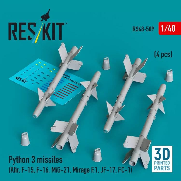 Reskit 48509 Python 3 missiles (4 pcs.) 1/48