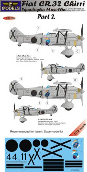 Lf Model C72230 Decals Fiat CR.32 Chirri Squadr.Musollini II. 1/72