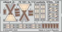 Eduard FE1091 1/48 He 111Z seatbelts STEEL (ICM)
