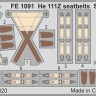 Eduard FE1091 1/48 He 111Z seatbelts STEEL (ICM)